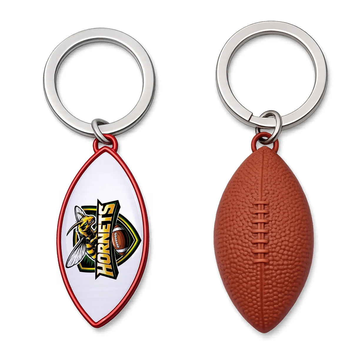 Football Shaped Metal Keychain 1