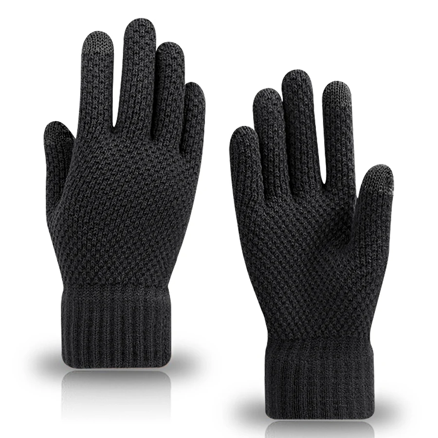 Adult Waffle Knit Gloves with Sensitive Touch and Custom 1