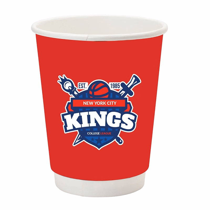 10 oz. SQUAT Double-Wall Paper Hot Cup - Flexographic printed