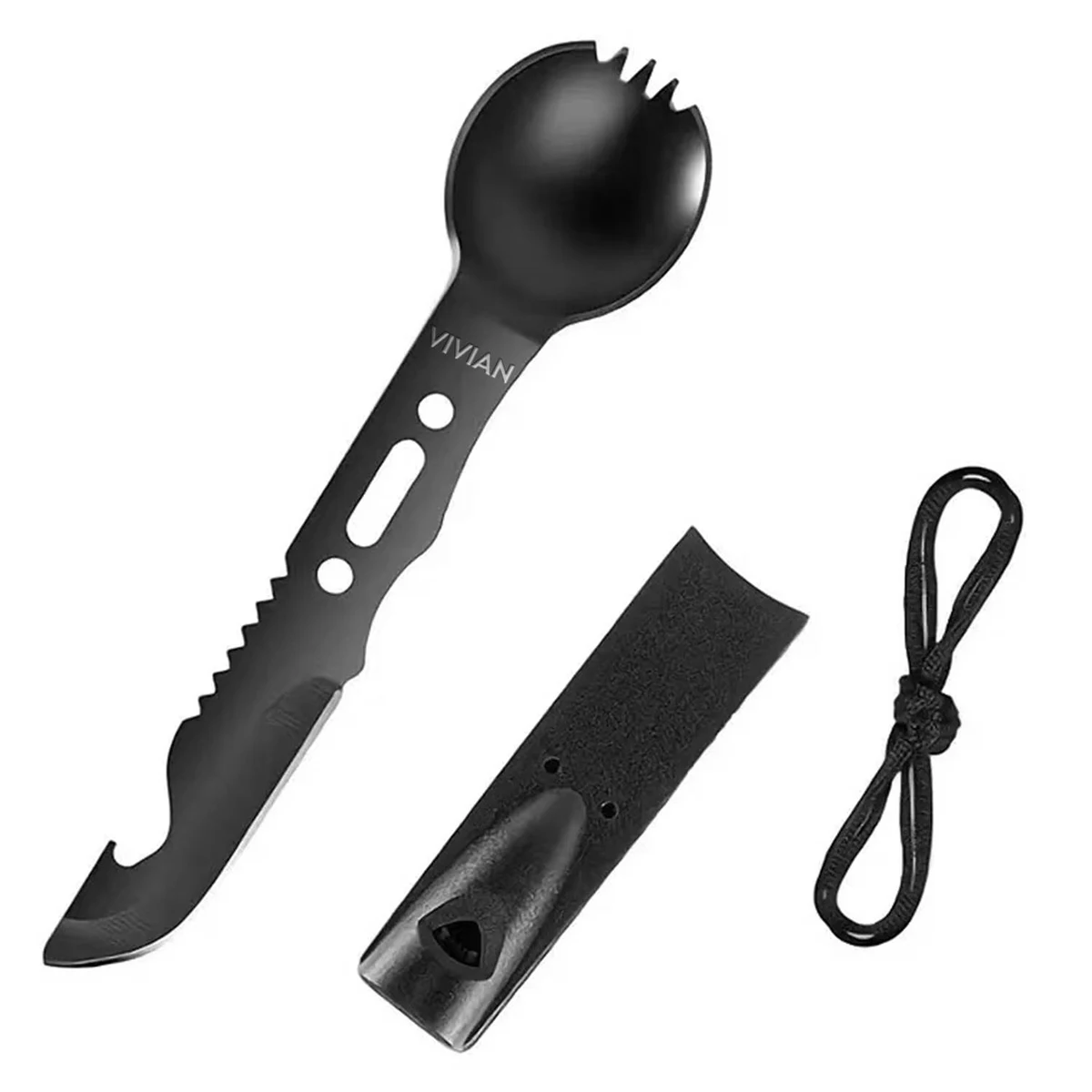 7 In 1 Stainless Steel Whistle Spoon w/ Knife 1