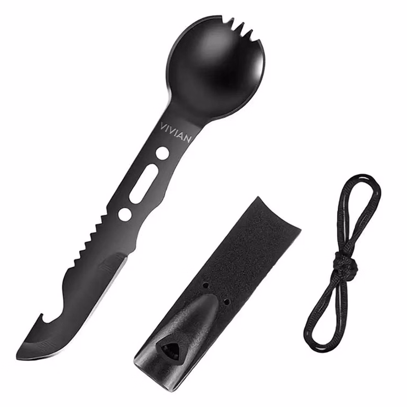 7 In 1 Stainless Steel Whistle Spoon w/ Knife