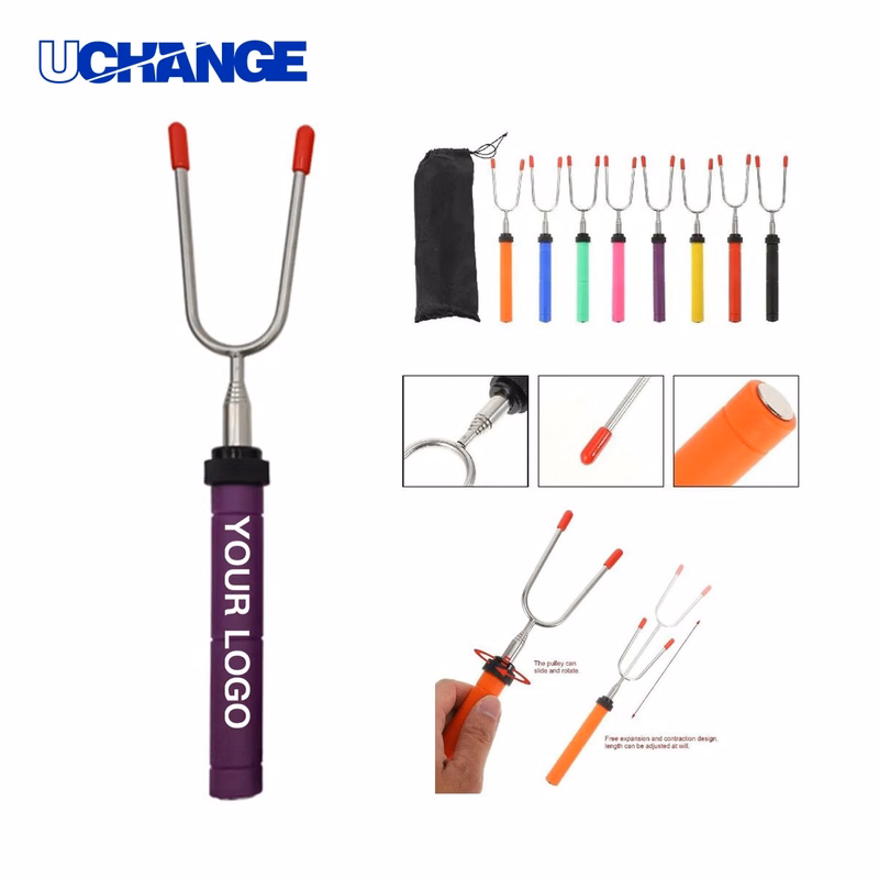 Portable BBQ Skewer Tool with Plastic Handle
