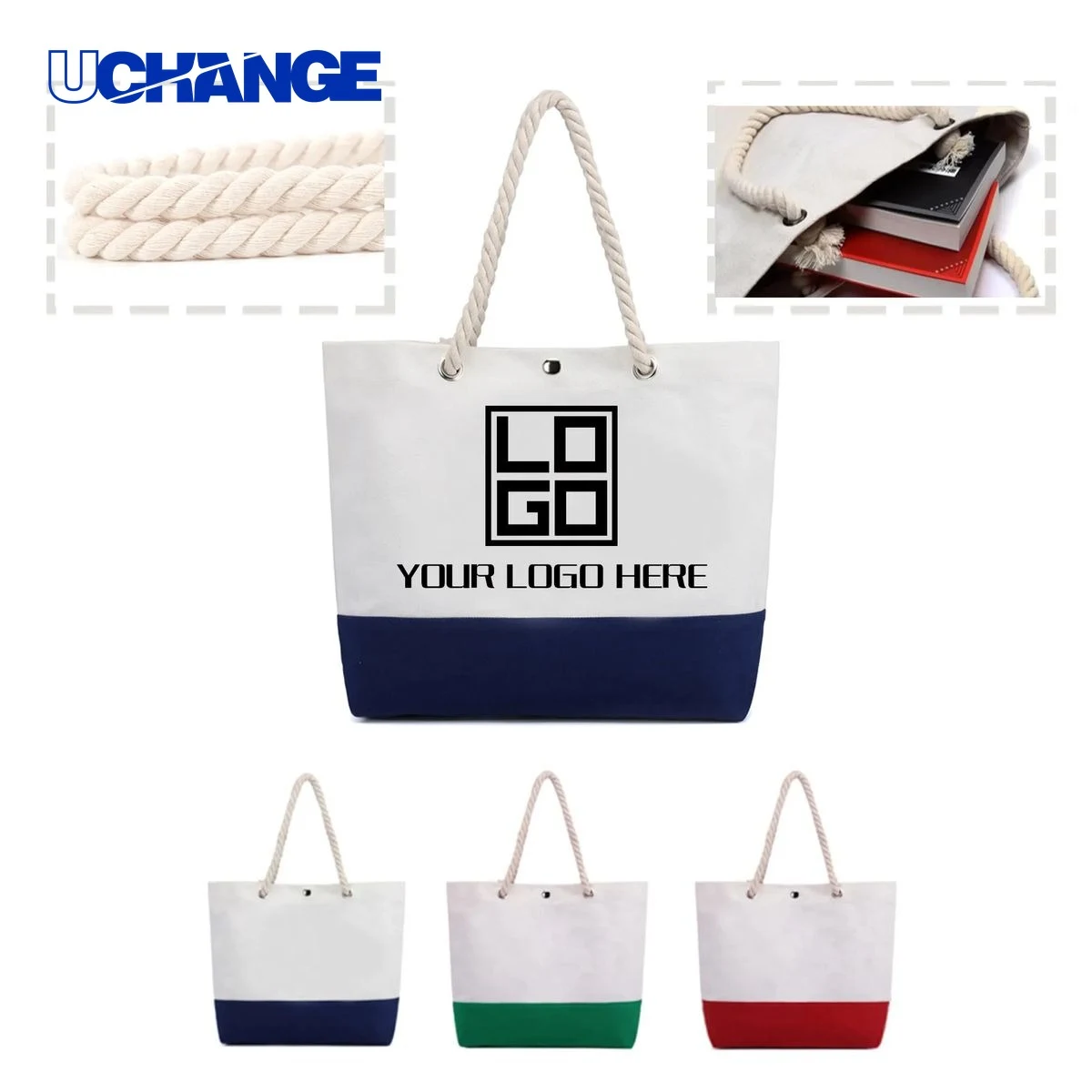 Canvas Deluxe Tote Bag, custom tote bag with logo imprint 1