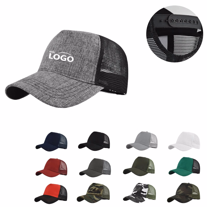 MOQ50 Hard Top 5 Panel Mesh Trucker Cap