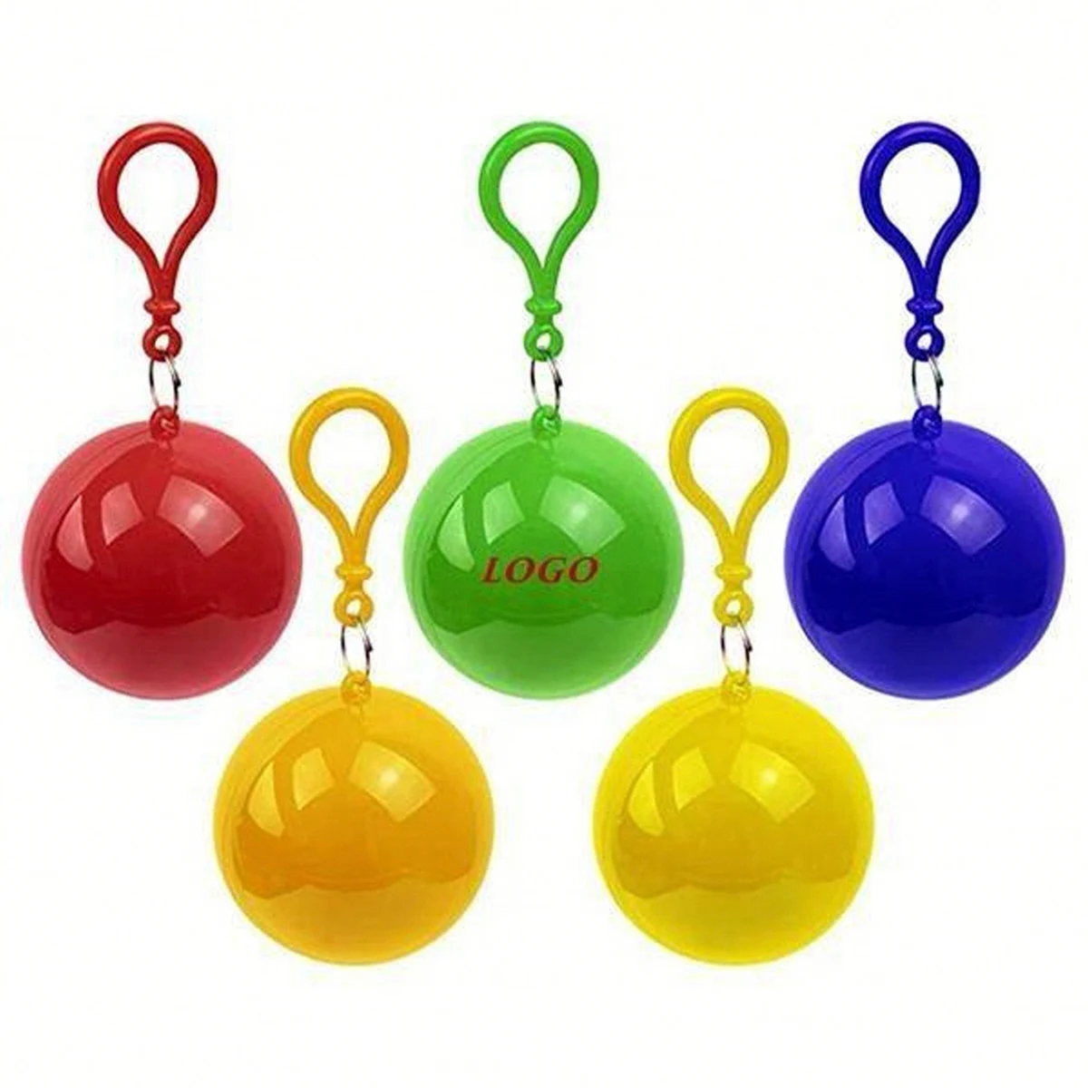 Rain poncho ball key chain 1