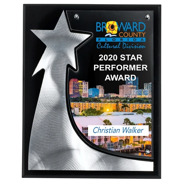 The Rising Star Plaque - Screen Printed - (8" x 10" x 3/4") 1