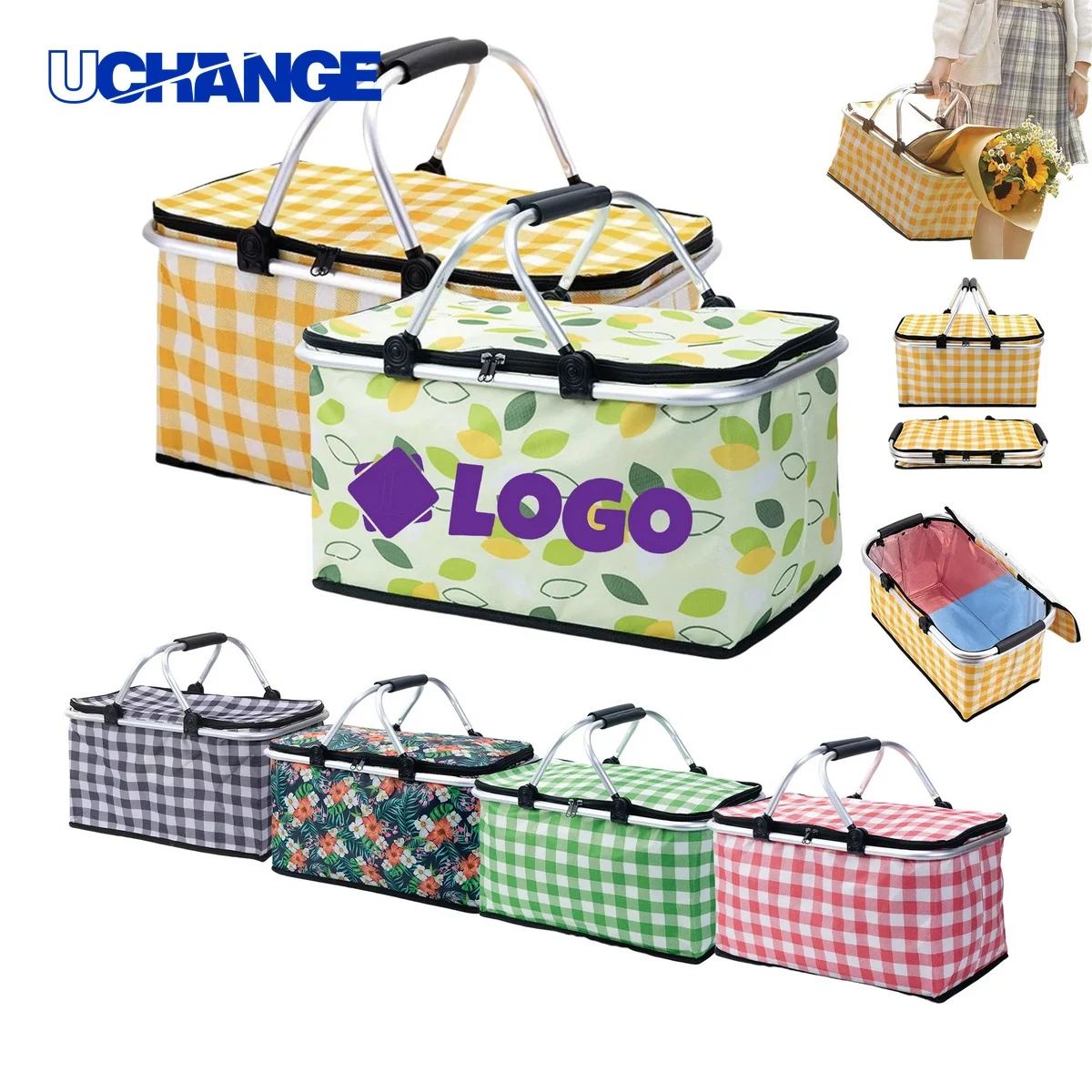 Foldable Insulated Cooler Picnic Basket 1