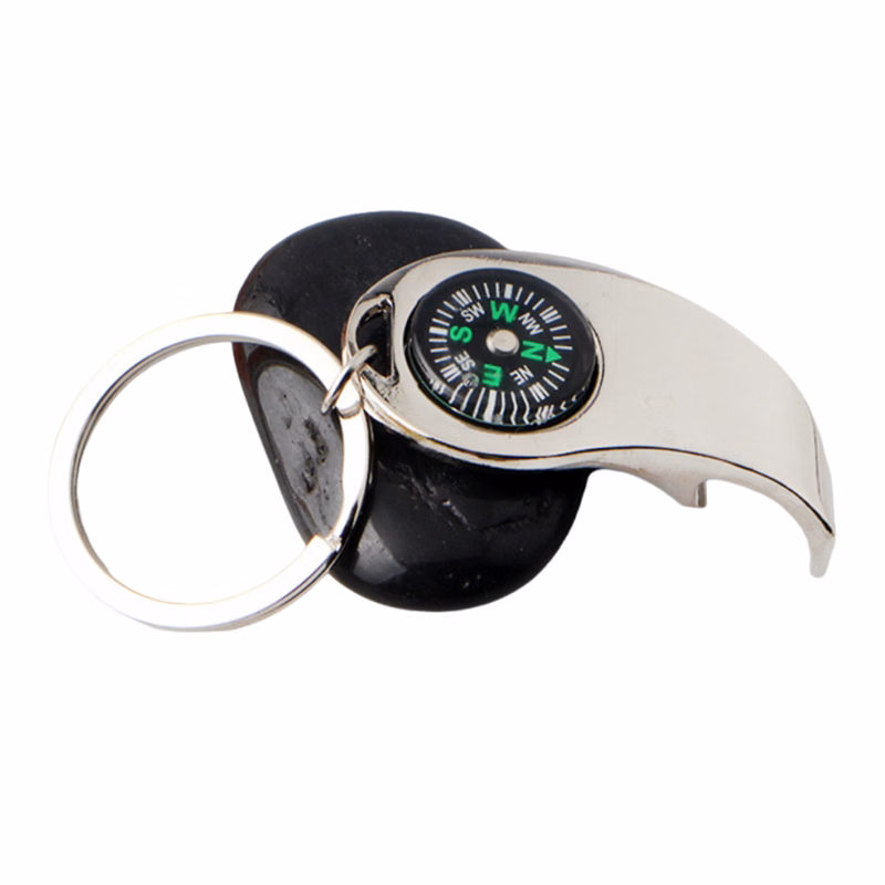 Bottle Opener Keychain with Compass
