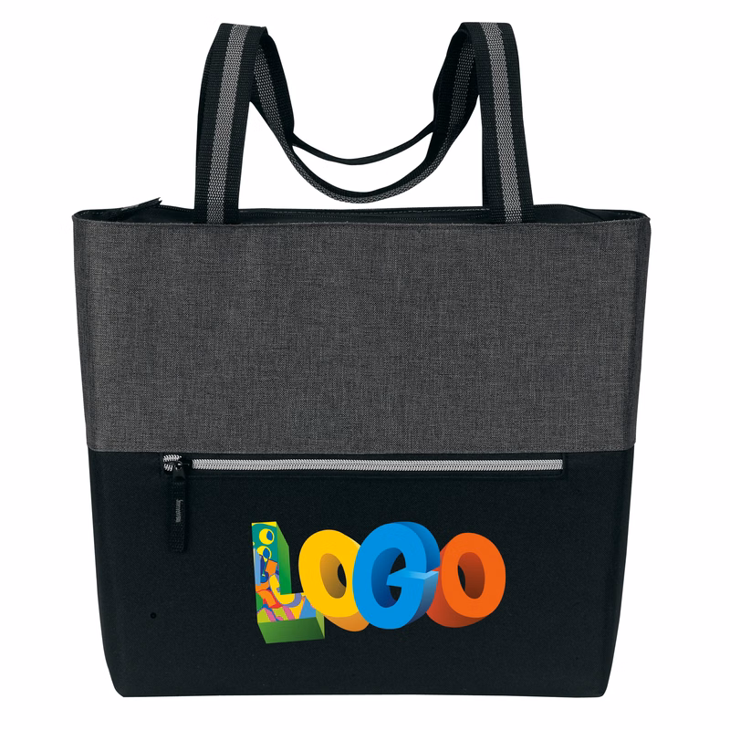 Two-Tone Zip Tote Bag