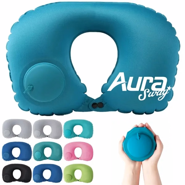 Custom Inflatable Travel Neck Pillow with Compact Design — Ergonomic Airplane Comfort