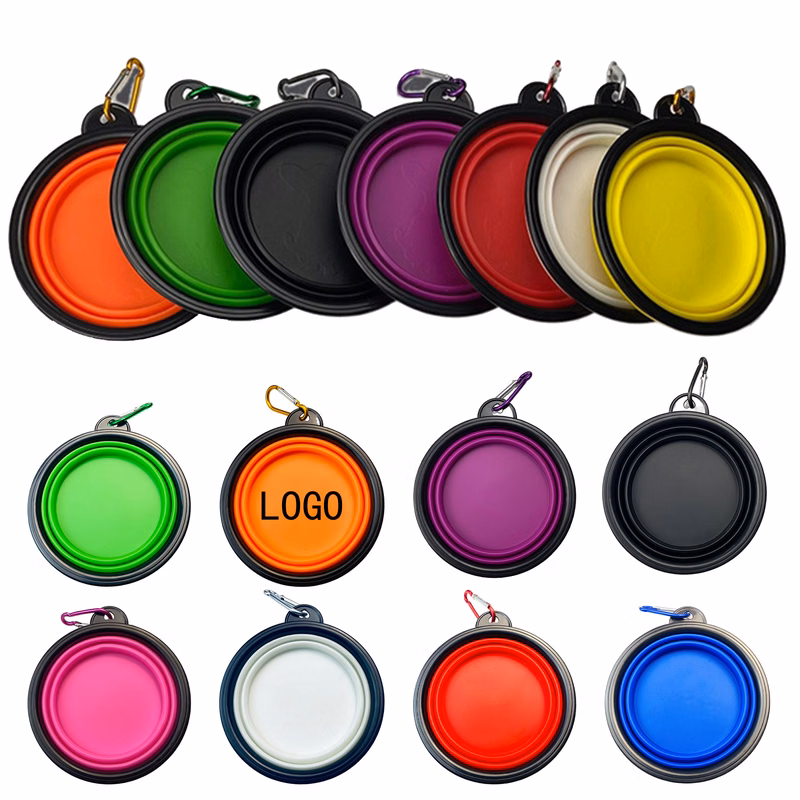 Pet 12oz Portable Folding Out Hiking Cat And Dog Food Bowl