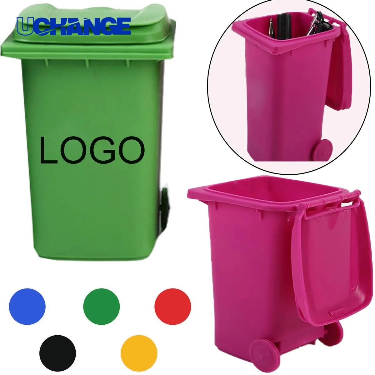 Desktop Mini Trash Can Pen Holder 1