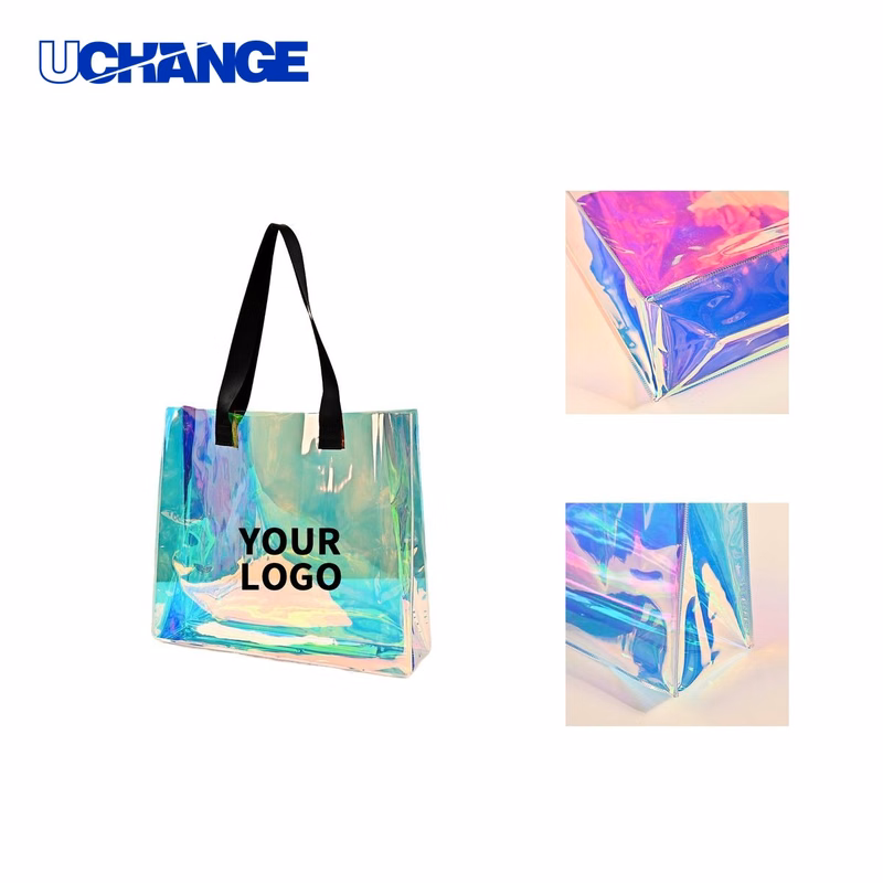 Holographic TPU Clear Shoulder Tote Bag Carrier 16 Inch Width