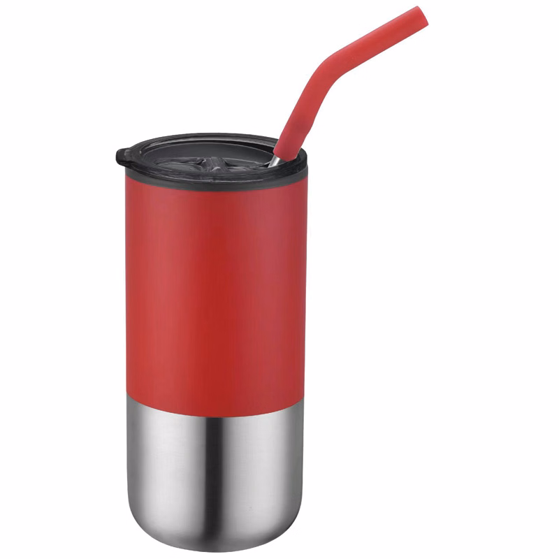 16oz. Stainless Steel Tumbler with Silicone Straw