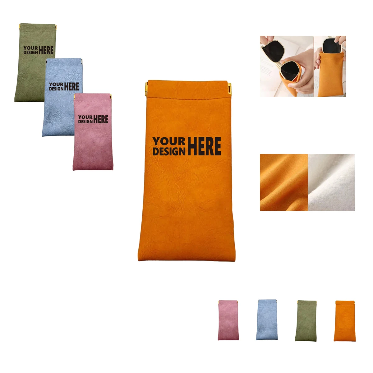 Travel Soft Leather Eye Glasses Organizer Pouch 1
