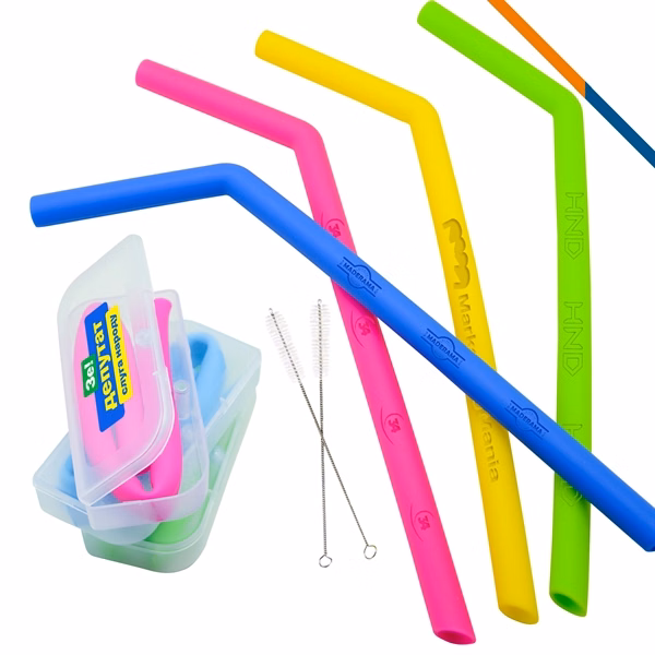 Custom 10.43 Inch BPA-Free Silicone Reusable Straws — Eco-Friendly Drinkware