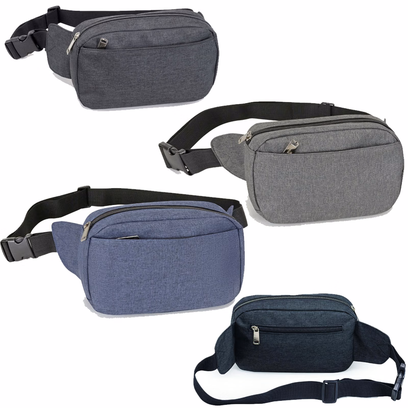 Heather Multi Pocket Zippered Fanny Pack