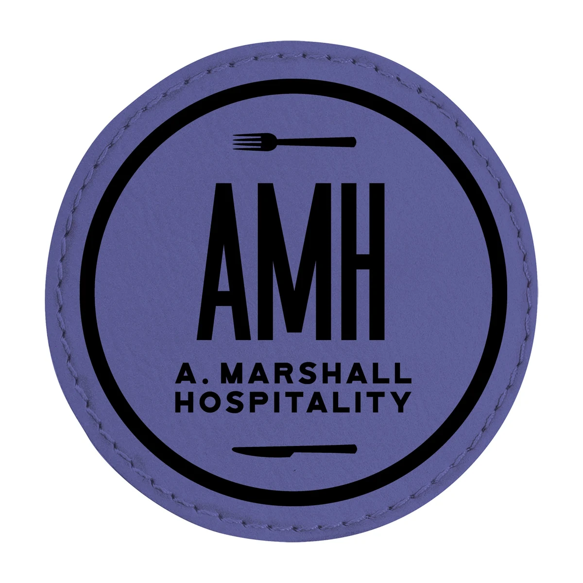 3" Purple Leatherette Round Patch with Adhesive 1