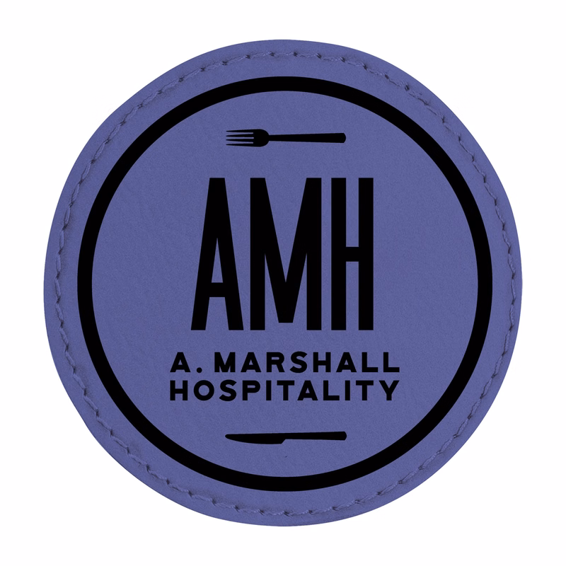 3" Purple Leatherette Round Patch with Adhesive