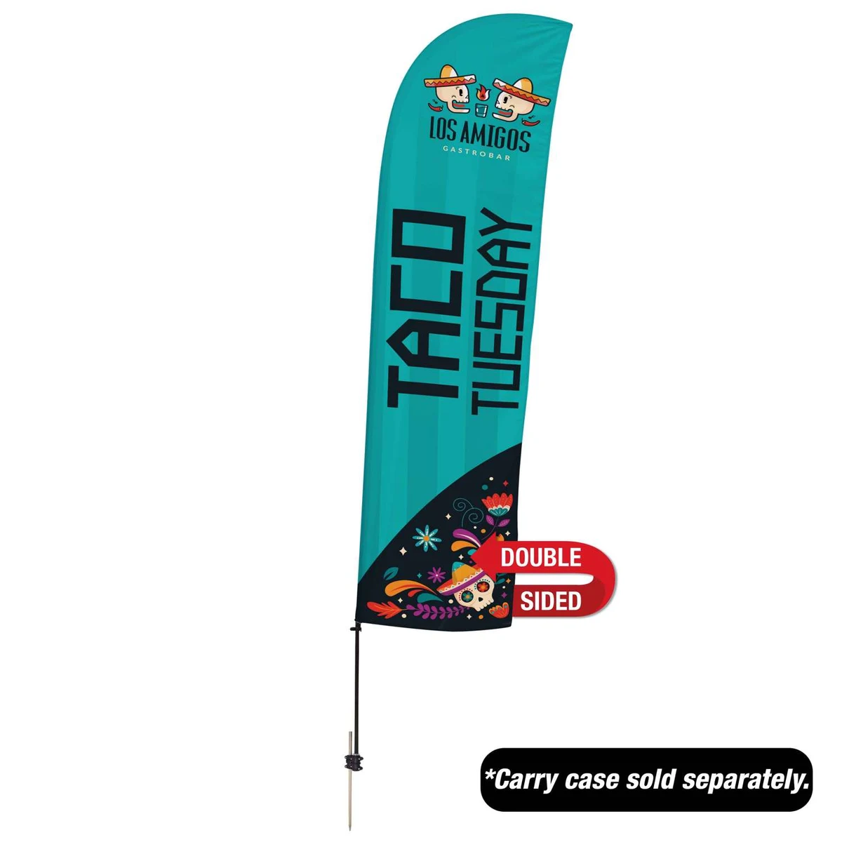 15' Value Blade Sail Sign Kit (Double-Sided with Value Spike & Ground Anchor) 1