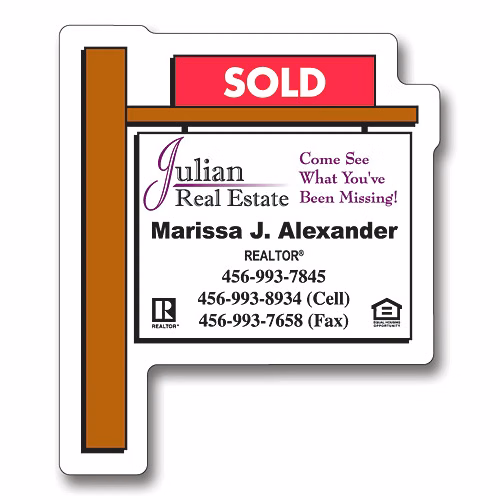 Magnet - Real Estate Sold Sign Shape (2.25x2.75) - 30 Mil.