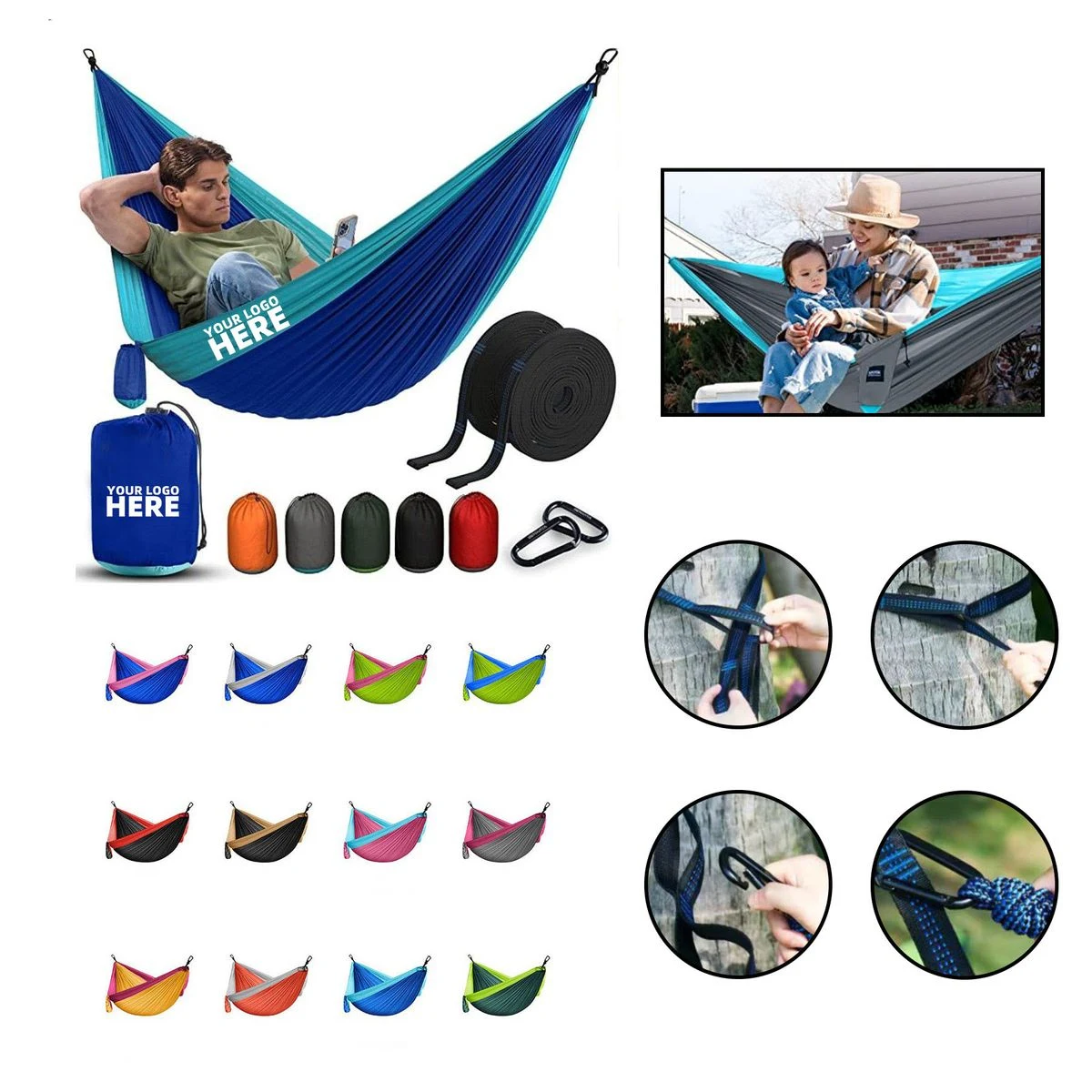Portable Camping Hammock With Pouch 1