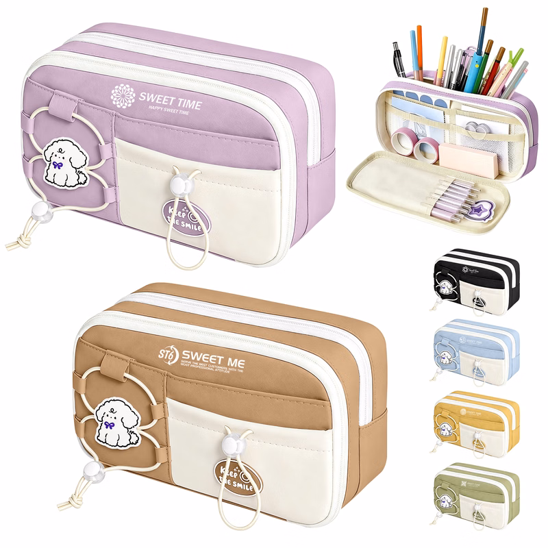 Multi-divider Zipper Stationery Pouch