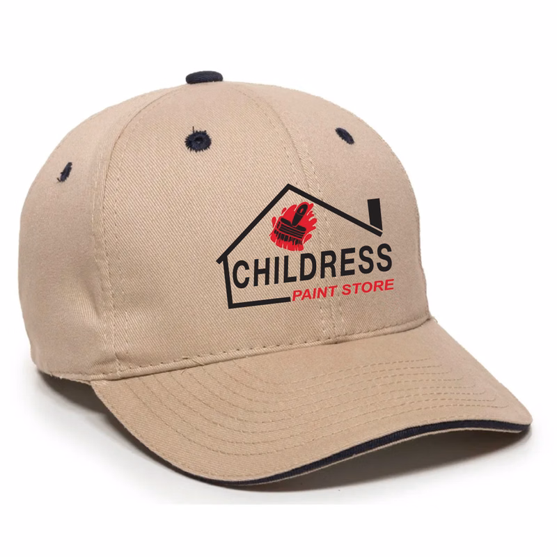 Khaki/Navy Structured Sandwich Baseball Cap Rx