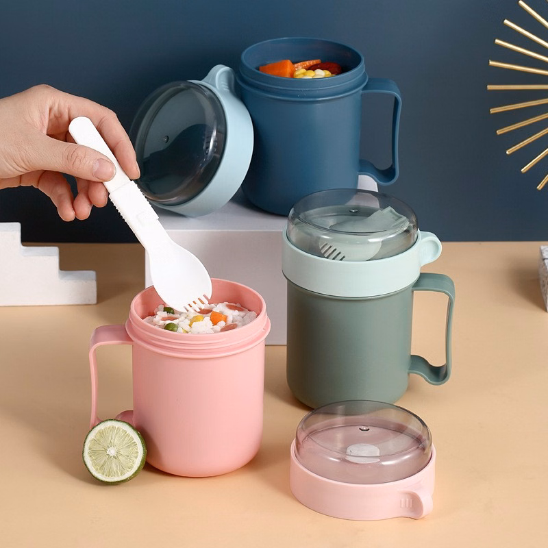 Portable Soup Cup With Lid Spoon