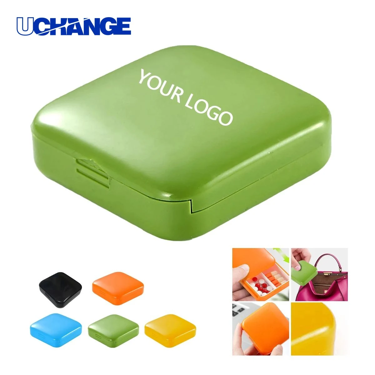 Pill Box Organizer Square Ergonomic Colorful Design 1
