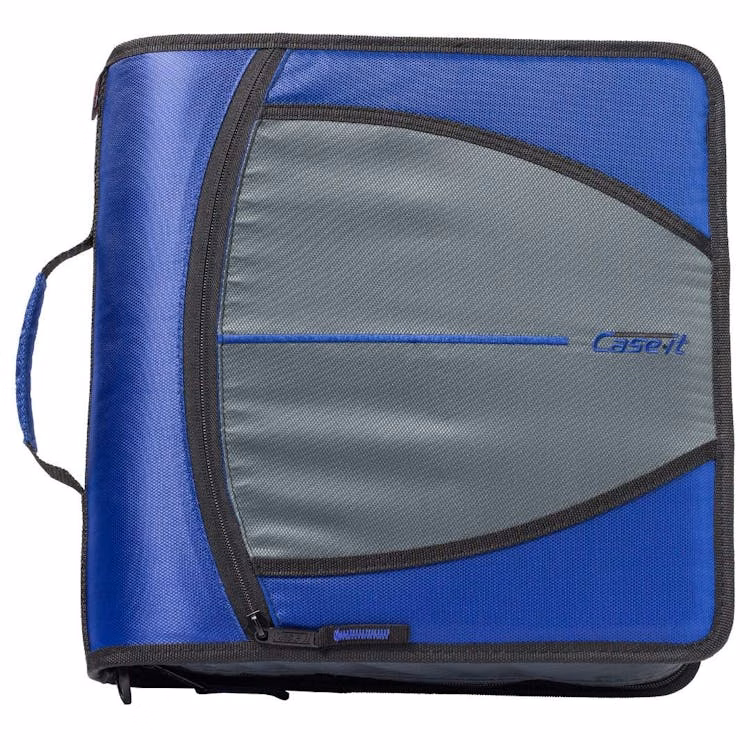 Case-It Mighty Zip Tab Binder - Blue 3"