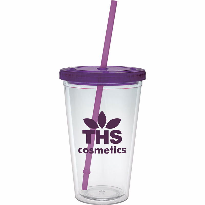 16 oz. Classic Carnival Cup - Color Lid and Straw