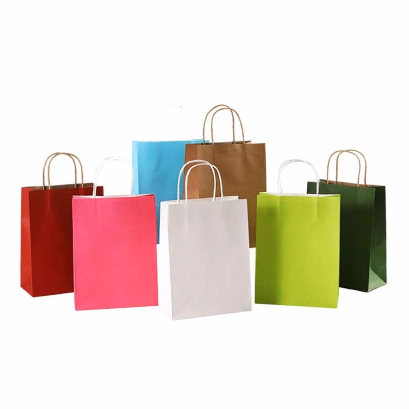 Multi-color Kraft Paper Bag with Handle