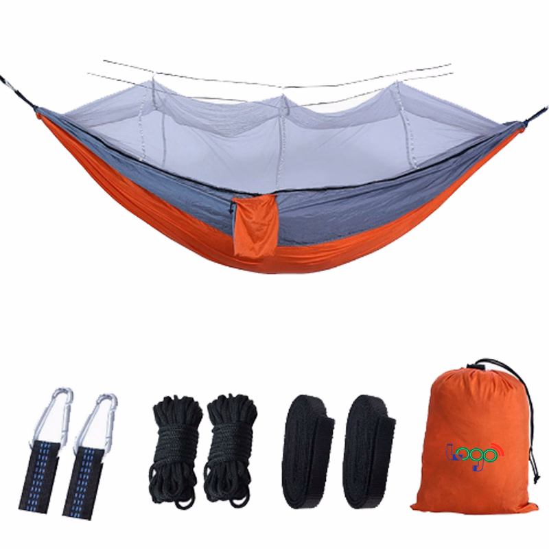 Double Camping Hammock With Built-In Mosquito Net