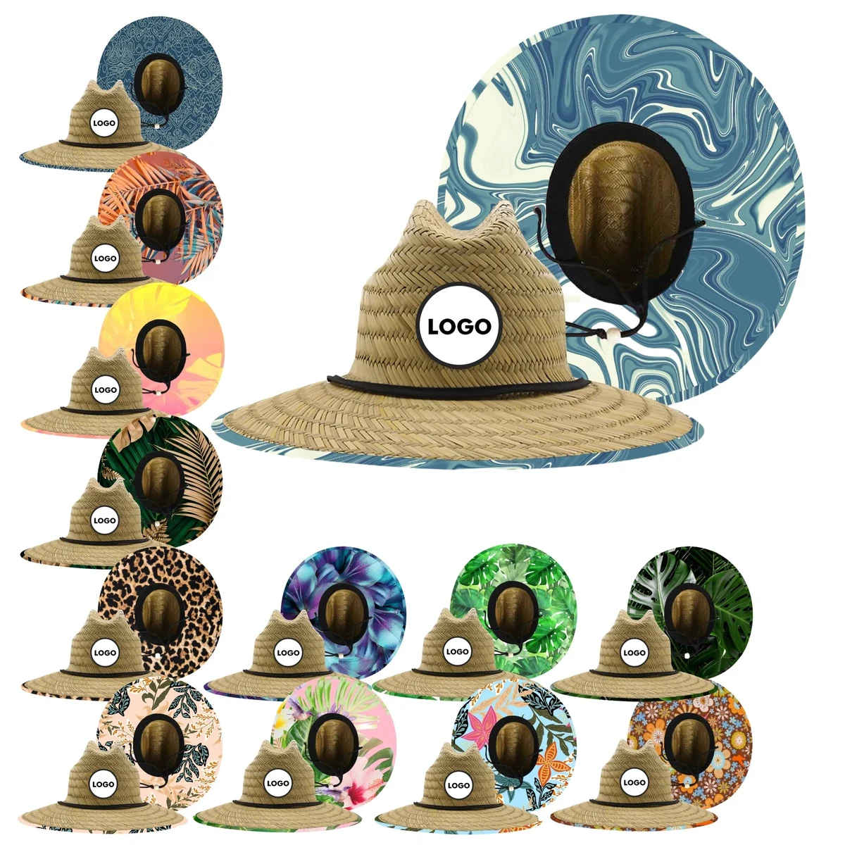 Lifeguard Beach Sun Straw Hat With Lanyard 1