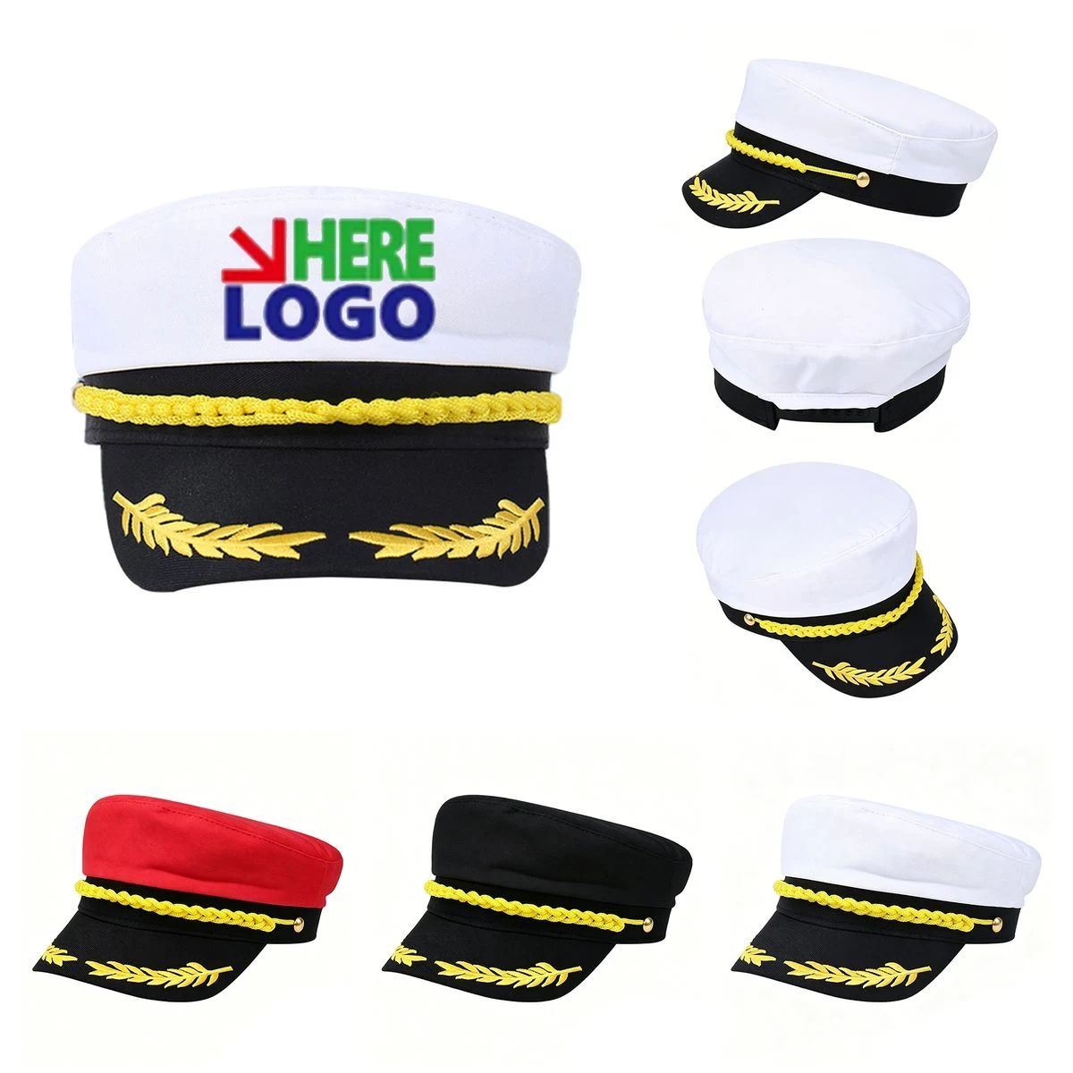 Navy Admiral Captain Cap With Adjustable Back Strap 1