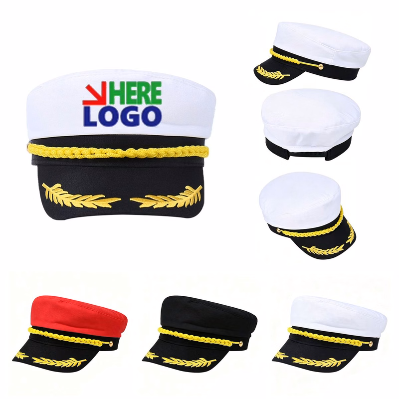 Navy Admiral Captain Cap With Adjustable Back Strap