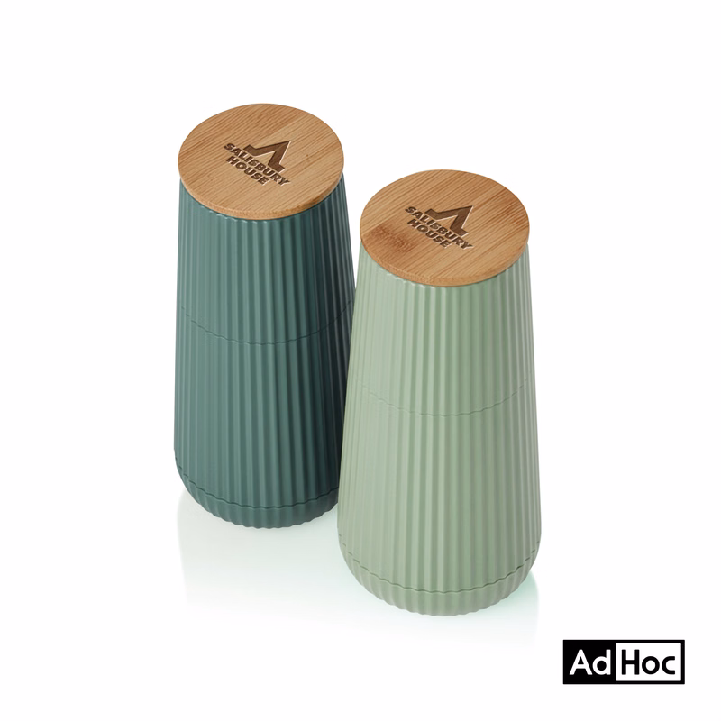 AdHoc® Scape Salt & Pepper Mill Set w/Oak Wood Lid