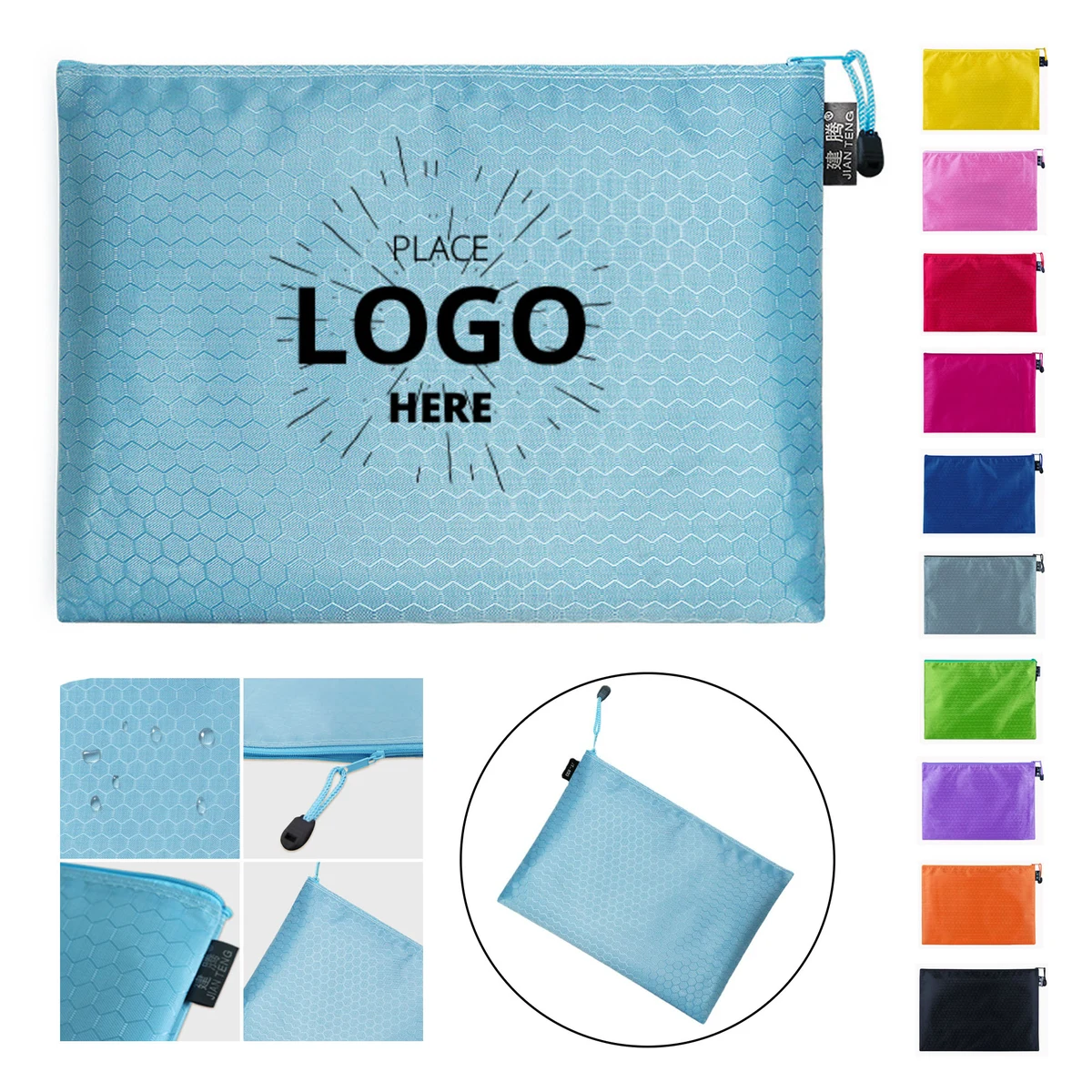 Waterproof Canvas Zipper File Storage Bag 1