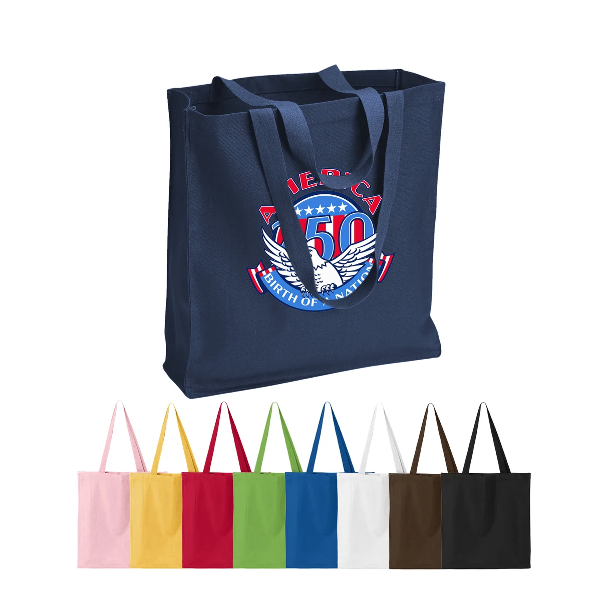 12 oz. Heavy Cotton Gusset Shopping Tote Bag_R111BT 1