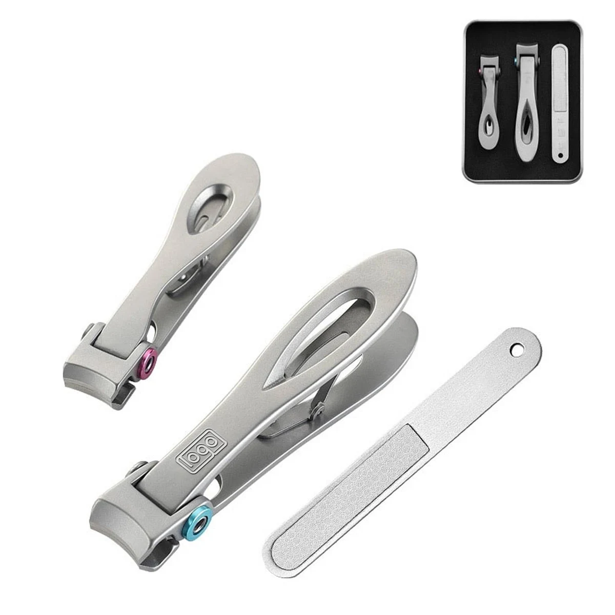 3-In-1 Metal Case Nail Clipper Manicure Pedicure Set 1