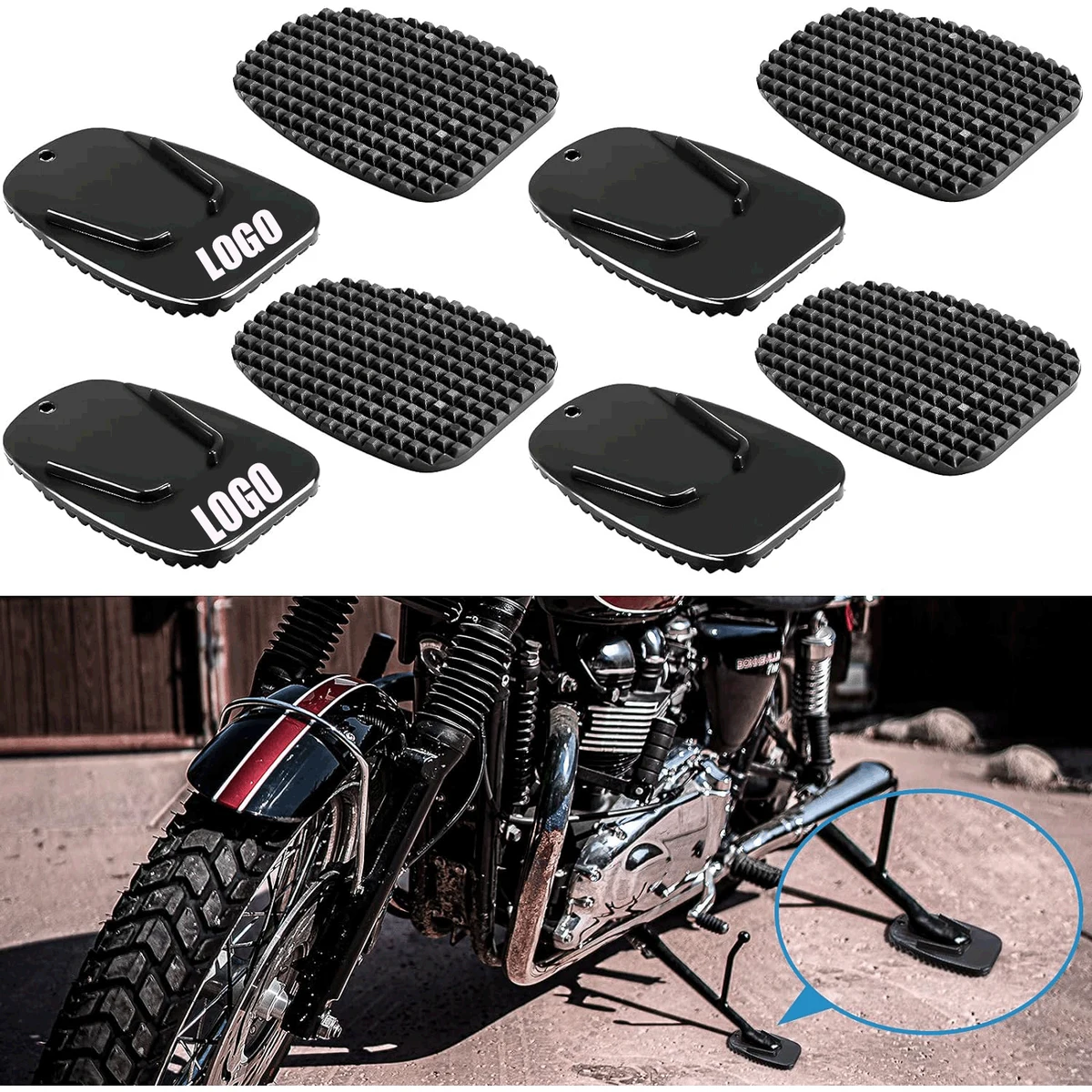 Motorcycle Kickstand Pad/Motorcycle Foot Support Board 1