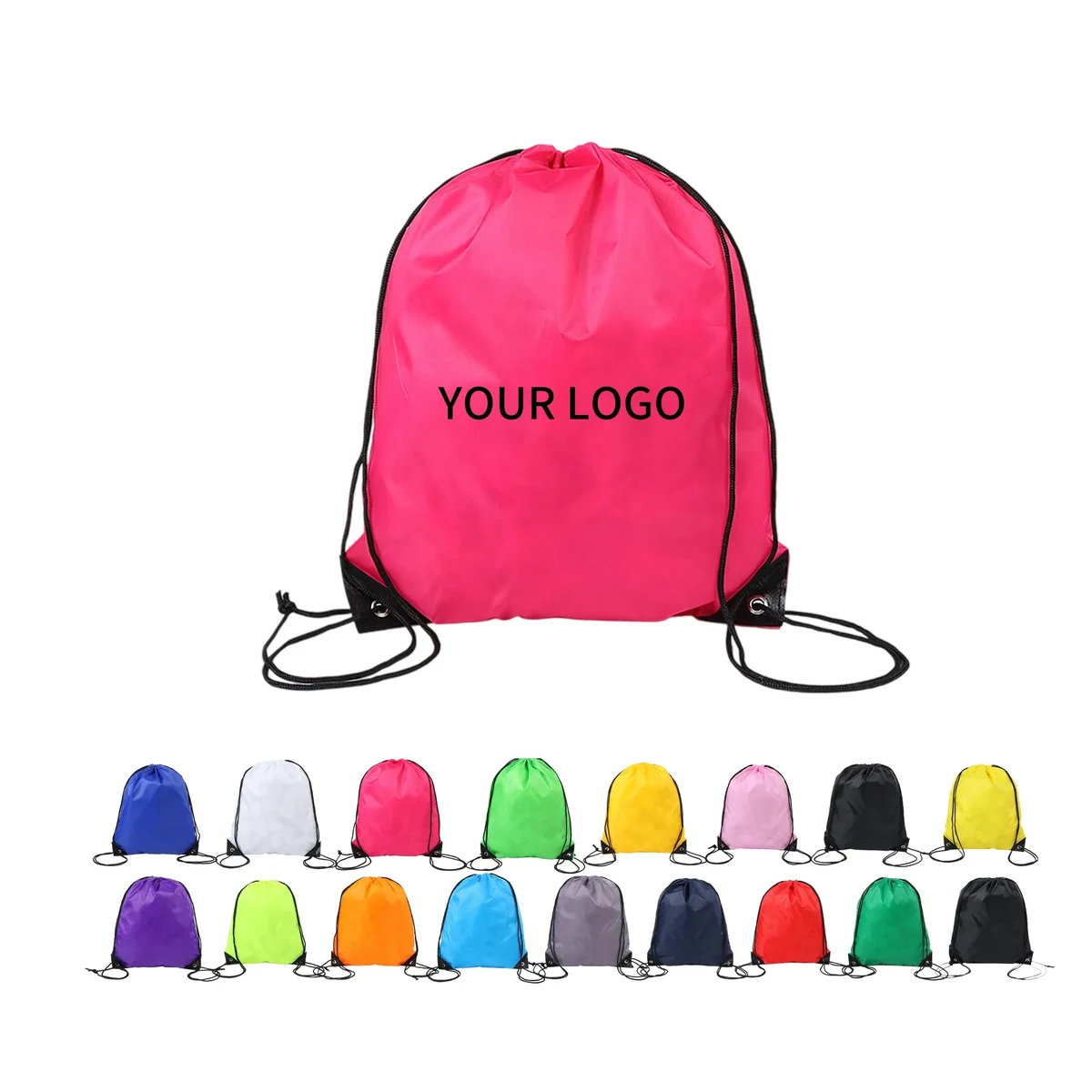 210D Polyester Drawstring Backpack 16x13 Inch 1