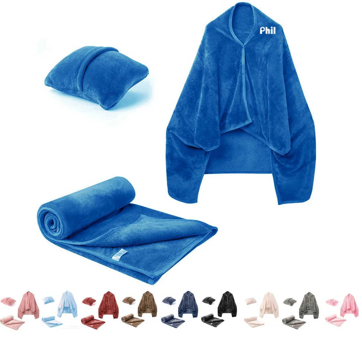2-in-1 Foldable Travel Blanket & Pillow - Flannel Shawl 1