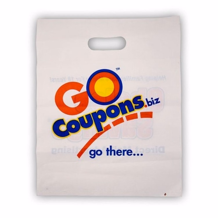 White Merchandise Bag with Die Cut Slot - 16"x13"