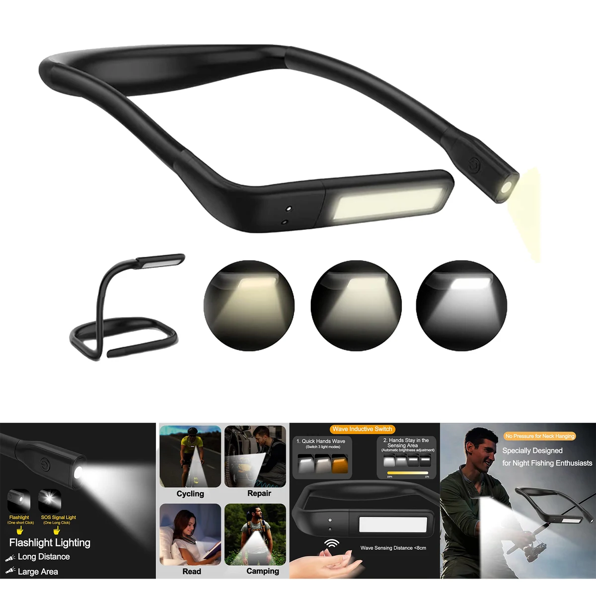 LED Reading Lamp Book, Neck Reading Light Rechargeable Lightweight and Flexible Book Lamp 1