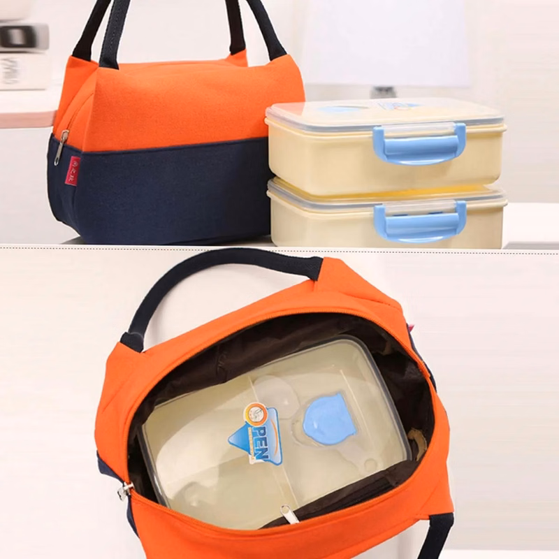 Large Waterproof Reusable Canvas Lunch Bag