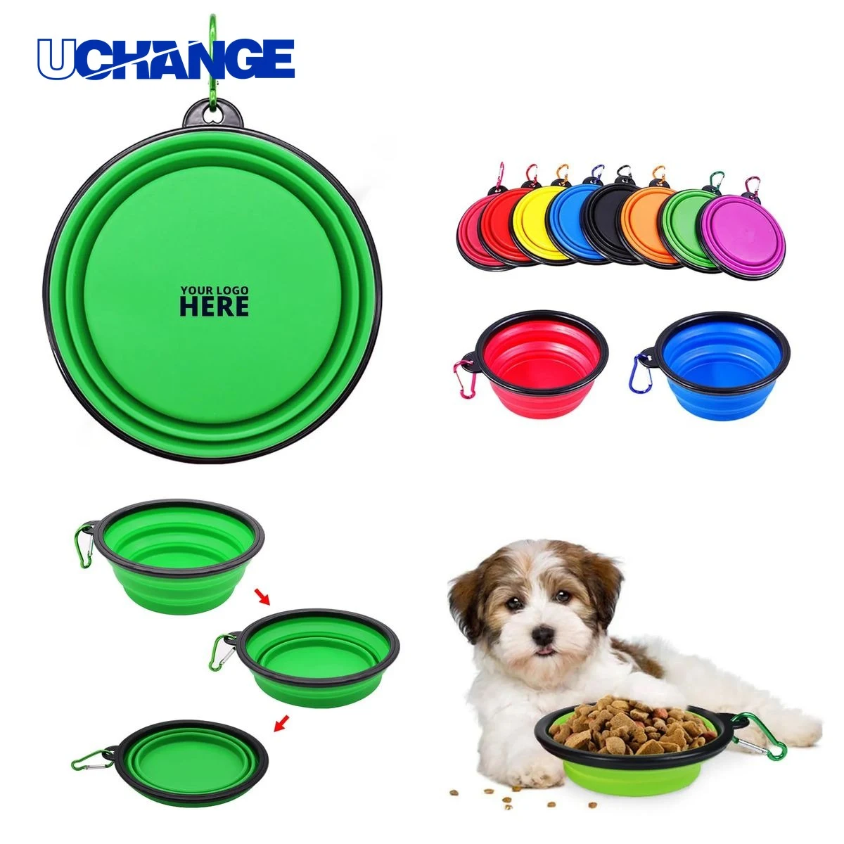Portable Silicone Pet Feeder Bowl Dish 1
