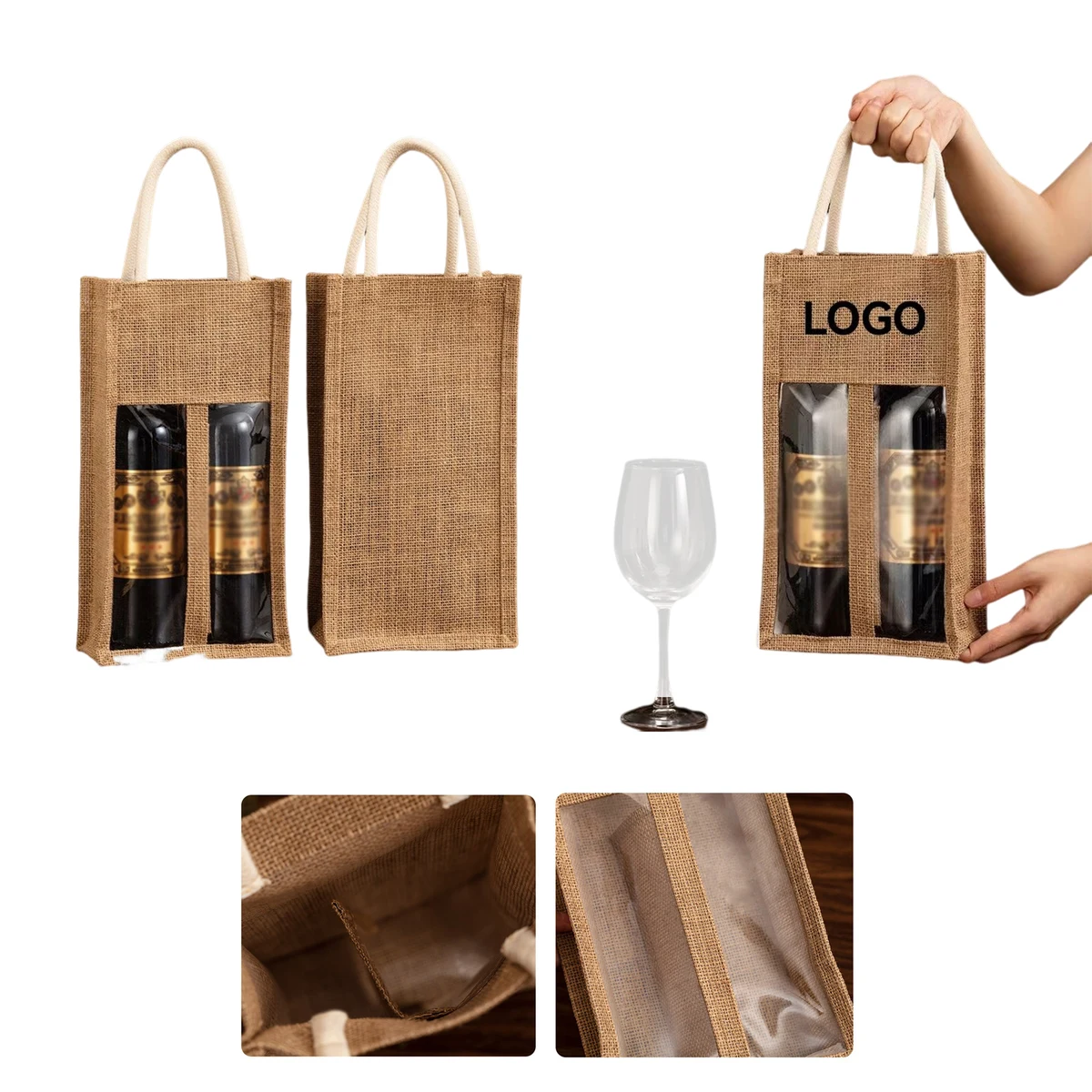 Jute Red Wine Handbag 1