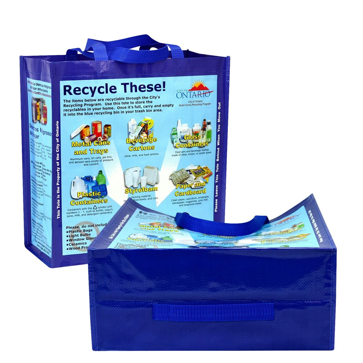 Custom 150g Laminated Woven Recycling Bag 15"x15.5"x7" 1